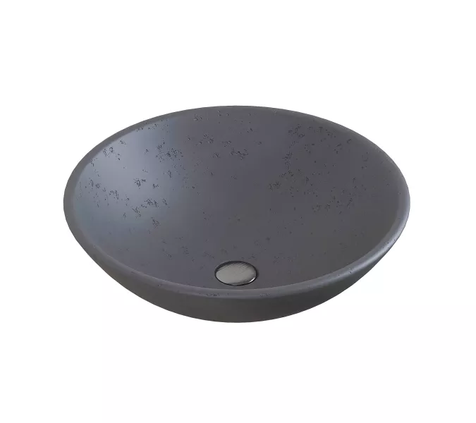 Раковина накладная бетонная Uperwood Sfera 40х40х12 см, круглая, графит, Выбрать цвет: Графит