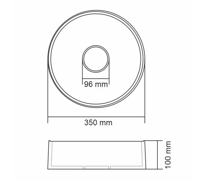 Раковина накладная кварцевая Uperwood Tanos Quartz 35 см, черная (уголь), Выбрать цвет: Космос, изображение 3