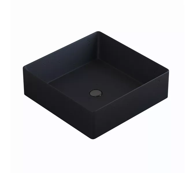 Раковина накладная бетонная Uperwood Square 39х39х12 см, квадратная, черная, Выбрать цвет: Черный