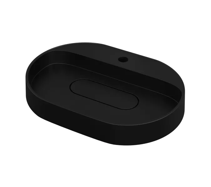 Раковина накладная 55 см, Uperwood Tanos Quartz, овальная, черная (уголь), Выбрать цвет: Уголь, изображение 7