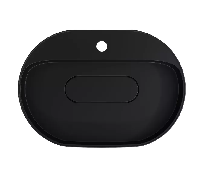 Раковина накладная 55 см, Uperwood Tanos Quartz, овальная, черная (уголь), Выбрать цвет: Уголь, изображение 8