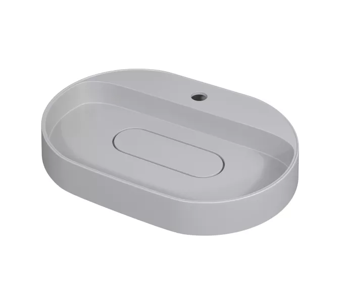 Раковина  накладная 55 см, Uperwood Tanos Quartz, овальная, белая (жасмин), Выбрать цвет: Жасмин, изображение 7