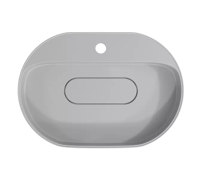 Раковина  накладная 55 см, Uperwood Tanos Quartz, овальная, белая (жасмин), Выбрать цвет: Жасмин, изображение 8