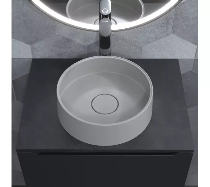 Раковина  накладная кварцевая Uperwood Tanos Quartz 35 см, белая (жасмин), Выбрать цвет: Жасмин, изображение 2