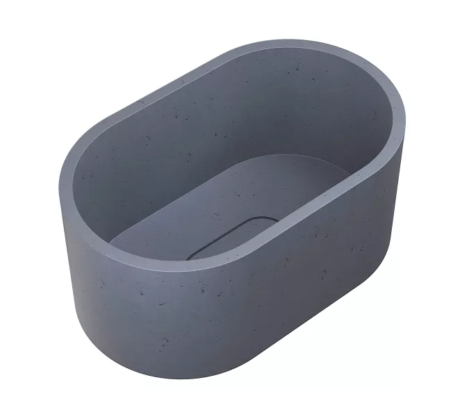 Раковина накладная бетонная Uperwood Venice 56х34х26 см, овальная, графит, Выбрать цвет: Графит, изображение 2