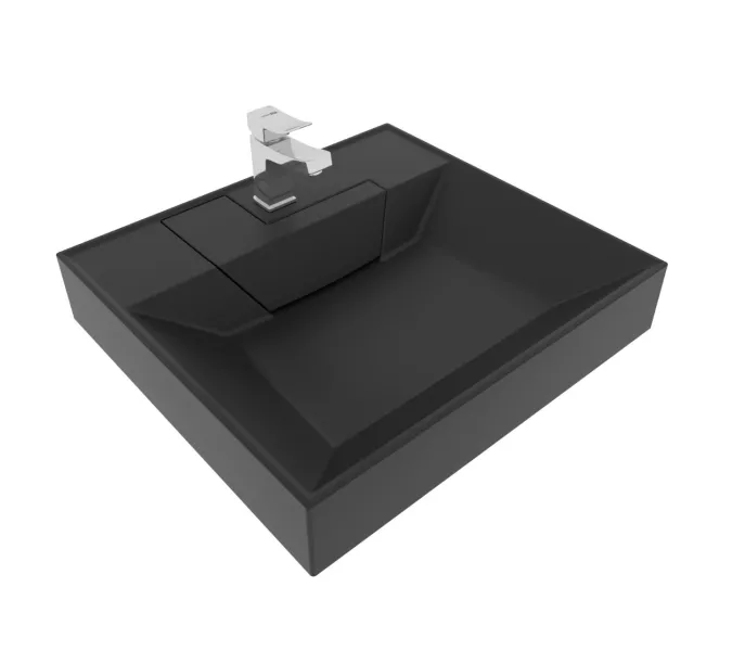 Раковина над стиральной машиной Uperwood Top 60х55х11 см, черная матовая, Выбрать цвет: Черный, изображение 2