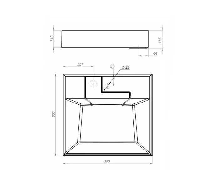 Раковина над стиральной машиной Uperwood Top 60х55х11 см, серая матовая, Выбрать цвет: серый, изображение 3