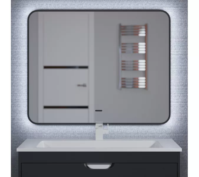 Зеркало с холодной/теплой подсветкой Uperwood Modul  черное, сенсор, Выбрать размер: 60х80, Внешний вид: холодная подсветка