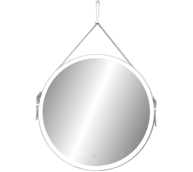 Зеркало с подсветкой Uperwood Round круглое, сенсор/без рамы/на белом ремне, Выбрать цвет: Белый (ремень), Выбрать размер: 65х65, изображение 2
