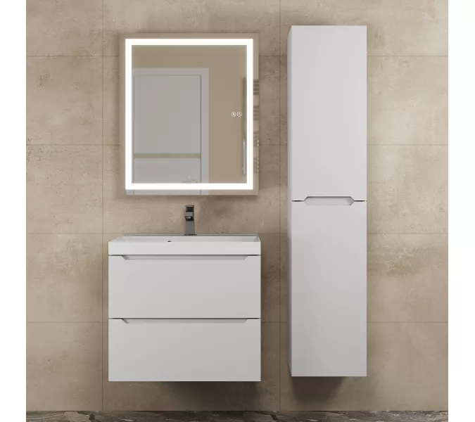 Зеркало шкаф с подсветкой  Uperwood Tanos, белое, Выбрать цвет: Белый, Выбрать размер: 60х70, изображение 3