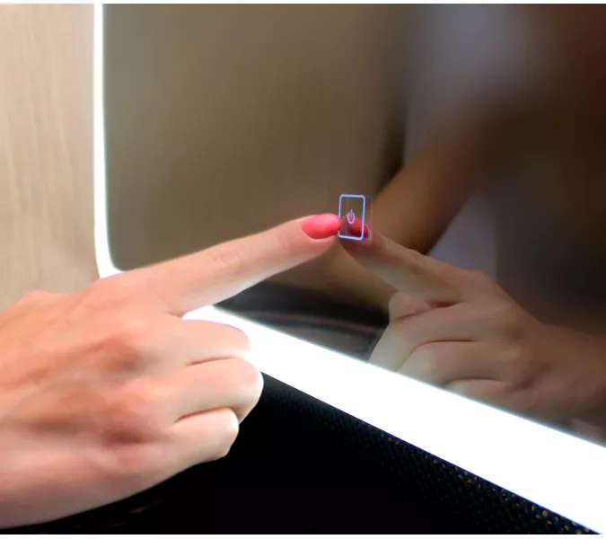 Зеркало для ванной с подсветкой Uperwood Barsa , сенсор, Антизапотевание (подогрев зеркала): Нет, Выбрать цвет: Белый/серебро, Выбрать размер: 60х80, Диммер: Есть, изображение 3