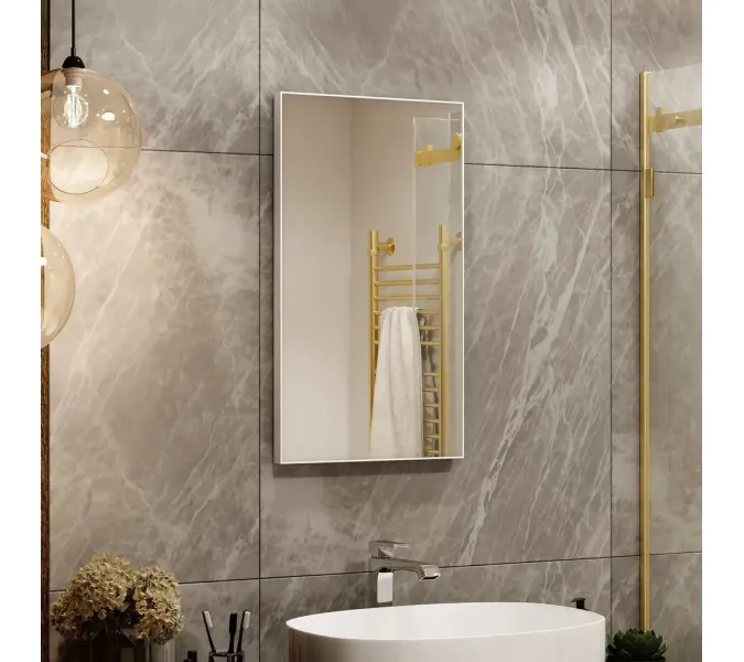 Зеркало для ванной Uperwood Vizo 40x70 см, белое, Антизапотевание (подогрев зеркала): Нет, Выбрать цвет: Белый