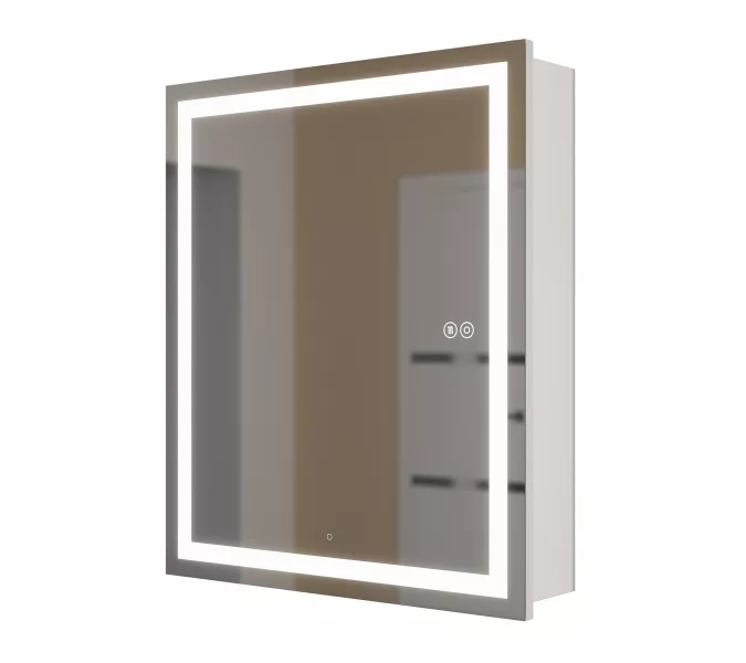 Зеркало шкаф с подсветкой  Uperwood Tanos, белое, Выбрать цвет: Белый, Выбрать размер: 60х70, изображение 5