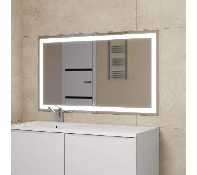 Зеркало с подсветкой Uperwood Tanos , сенсор/антизапотевание/без рамы, Антизапотевание (подогрев зеркала): Есть, Выбрать размер: 120х70, изображение 2