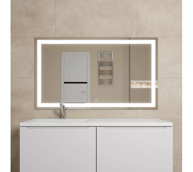 Зеркало с подсветкой Uperwood Tanos , сенсор/антизапотевание/без рамы, Антизапотевание (подогрев зеркала): Есть, Выбрать размер: 120х70