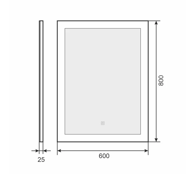 Зеркало для ванной с подсветкой Uperwood Barsa , сенсор, Антизапотевание (подогрев зеркала): Нет, Выбрать цвет: Белый/серебро, Выбрать размер: 60х80, Диммер: Есть, изображение 4