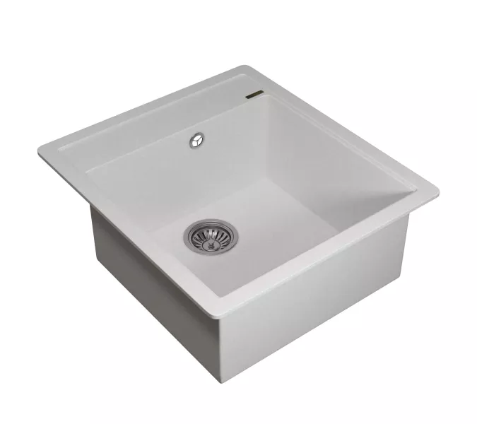 Кухонная мойка кварцевая Uperwood Quartz Premium UPD-07-01, прямоугольная, белая, Выбрать цвет: Белый, изображение 6