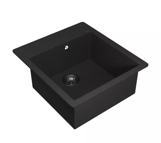 Кухонная мойка кварцевая Uperwood Quartz Premium UPD-07-04, прямоугольная, черная, Выбрать цвет: Черный, изображение 6