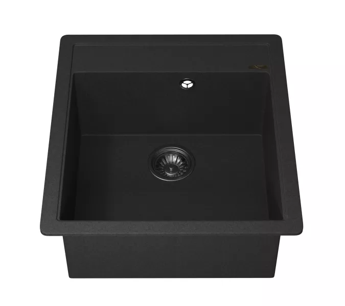 Кухонная мойка кварцевая Uperwood Quartz Premium UPD-07-04, прямоугольная, черная, Выбрать цвет: Черный, изображение 7