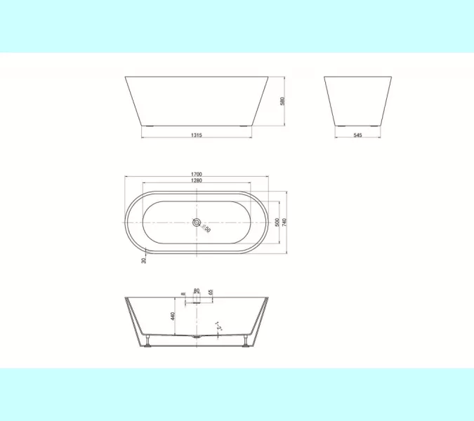 Акриловая ванна ABBER AB9268-1.7 белая, изображение 13