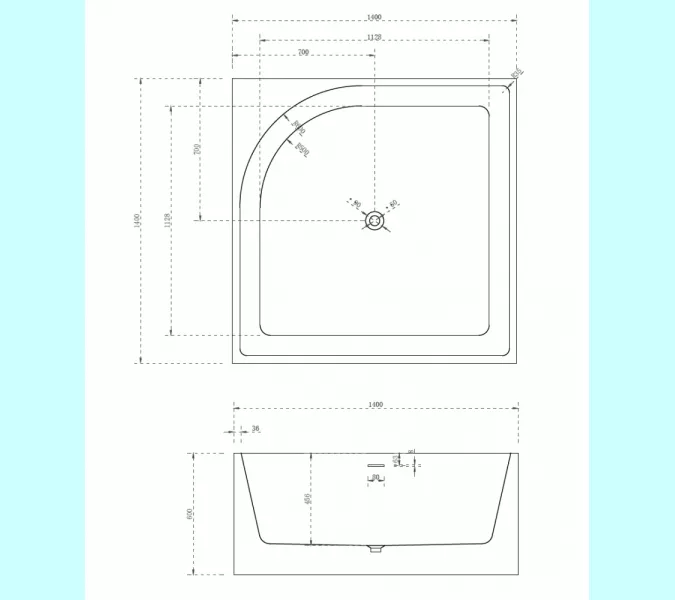 Акриловая ванна ABBER AB9337 140х140, изображение 10
