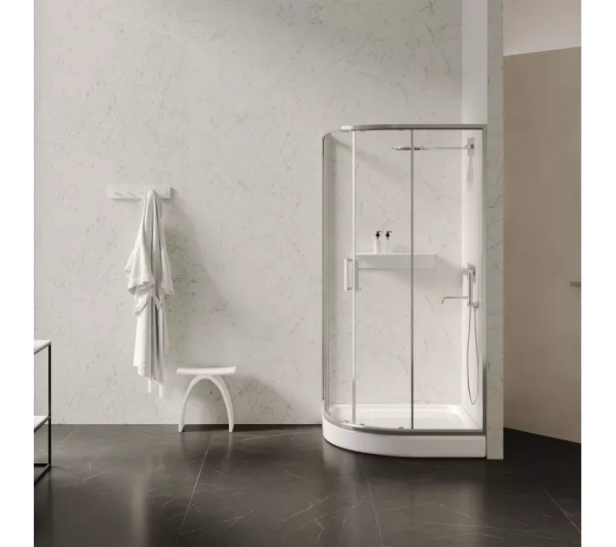 Душевой поддон ABBER AD3A100 100х100 четверть круга, акриловый, белый, изображение 5