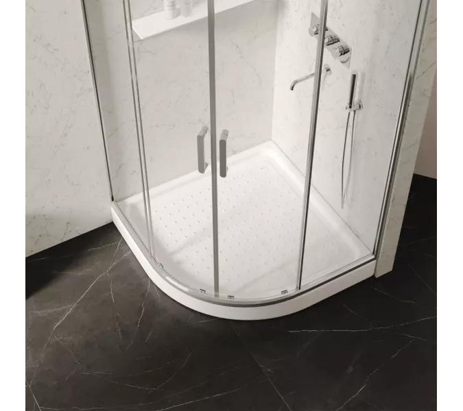 Душевой поддон ABBER AD3A100 100х100 четверть круга, акриловый, белый, изображение 6