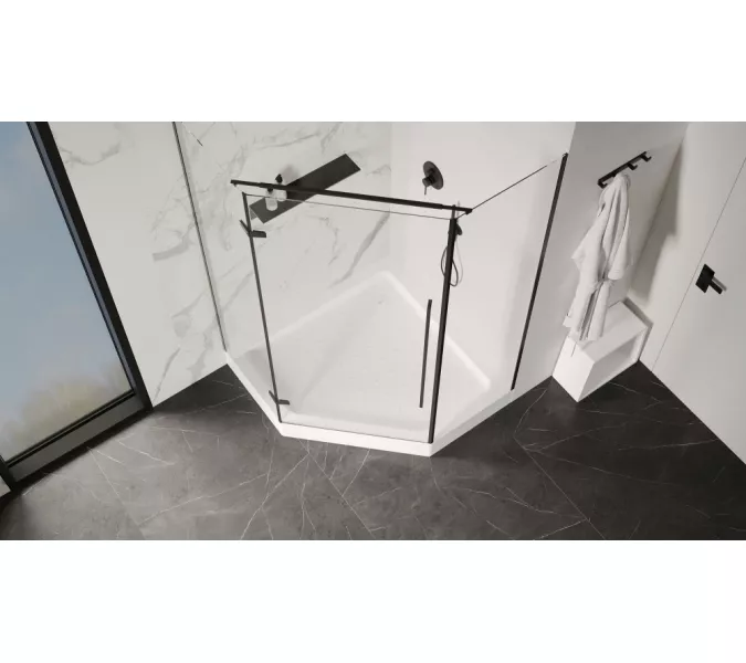 Душевой поддон ABBER AD3B080/AD3B090 трапеция, акриловый, белый, Выбрать размер: 80х80, изображение 7