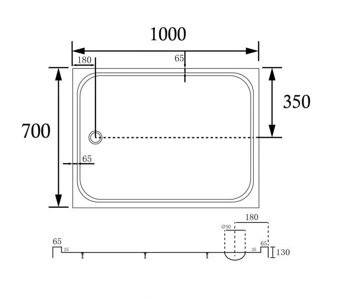 Душевой поддон ABBER AD3C прямоугольный, акриловый, белый, Выбрать размер: 100х70, изображение 9