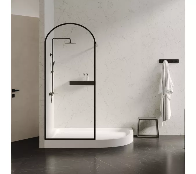 Душевой поддон ABBER AD3E109 L 100х90 асимметричный, акриловый, белый, изображение 5