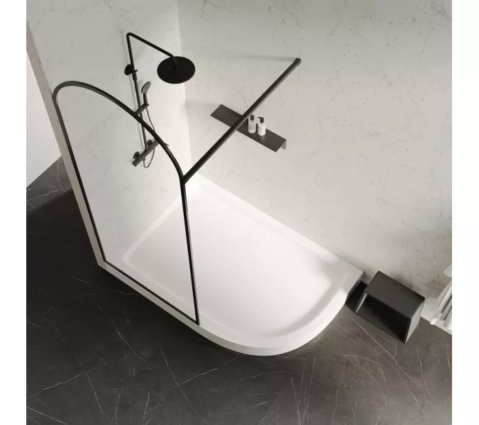 Душевой поддон ABBER AD3E109 L 100х90 асимметричный, акриловый, белый, изображение 7