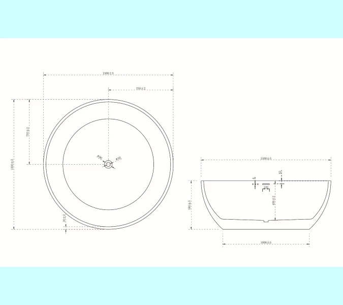 Акриловая ванна ABBER AB9279 150х150, Выбрать цвет: Белый, изображение 10