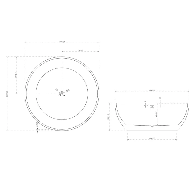 Акриловая ванна ABBER AB9279MB  150х150, Выбрать цвет: Черный матовый, изображение 11