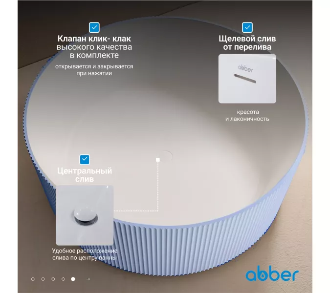 Ванна из искусственного камня ABBER Stein AS9679Blau голубая 150*150, изображение 4