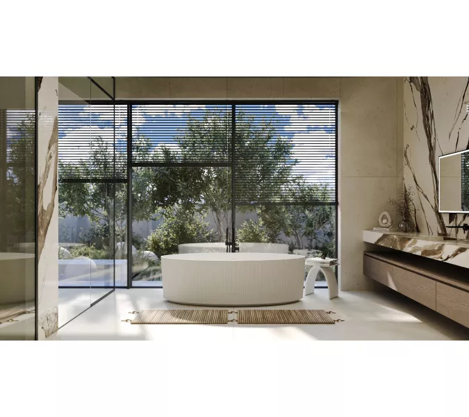 Ванна из искусственного камня ABBER Stein AS9627 белая матовая 180*85, изображение 10