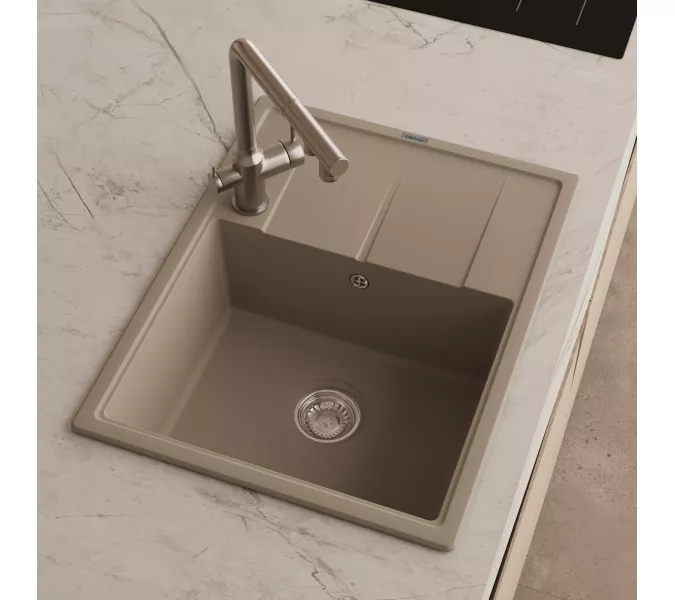 Кухонная мойка ABBER Quarz AQ2903S песочный, Выбрать цвет: песочный, изображение 2