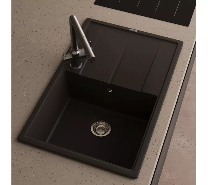 Кухонная мойка ABBER Quarz AQ2904B черная, Выбрать цвет: Черный, изображение 2