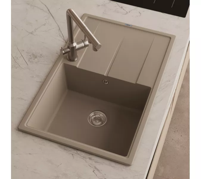 Кухонная мойка ABBER Quarz AQ2904S песочный, Выбрать цвет: песочный, изображение 2