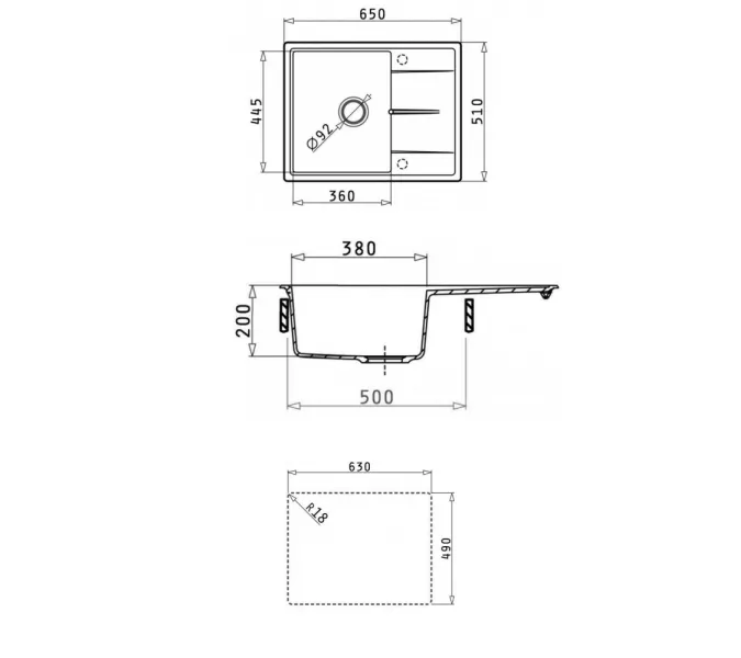 Кухонная мойка ABBER Quarz AQ2903S песочный, Выбрать цвет: песочный, изображение 7