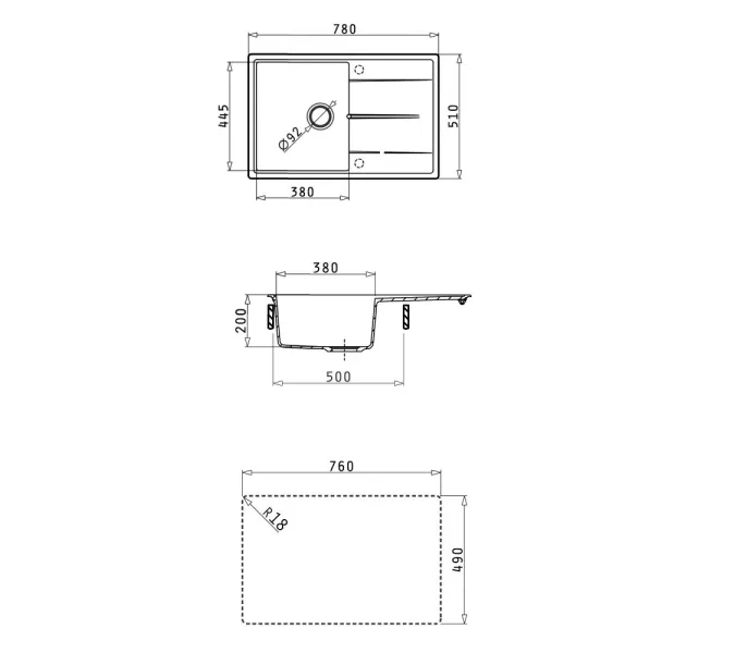 Кухонная мойка ABBER Quarz AQ2904S песочный, Выбрать цвет: песочный, изображение 7