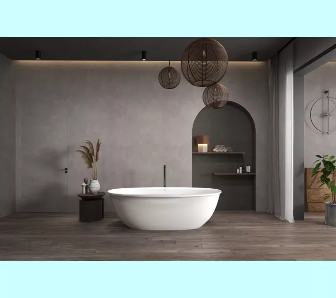 Ванна из искусственного камня ABBER Stein AS9631 белая матовая, изображение 11