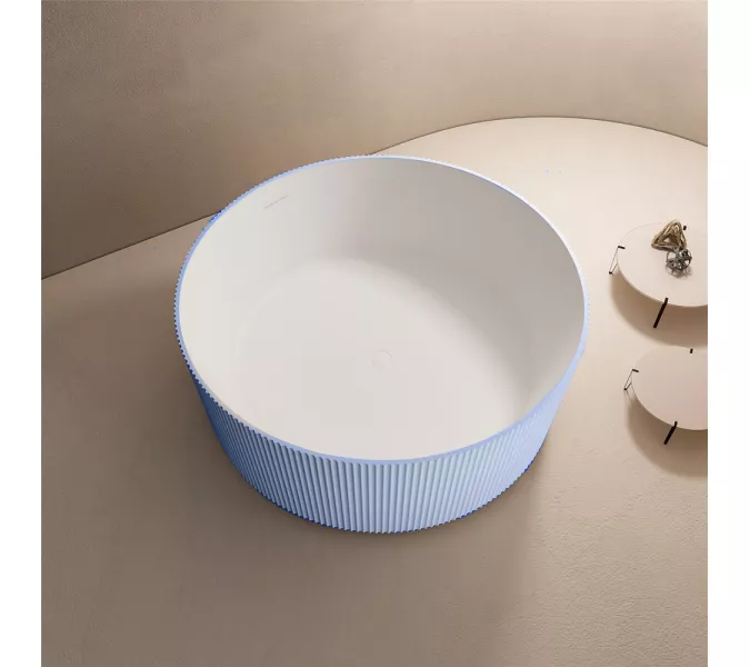 Ванна из искусственного камня ABBER Stein AS9679Blau голубая 150*150, изображение 8