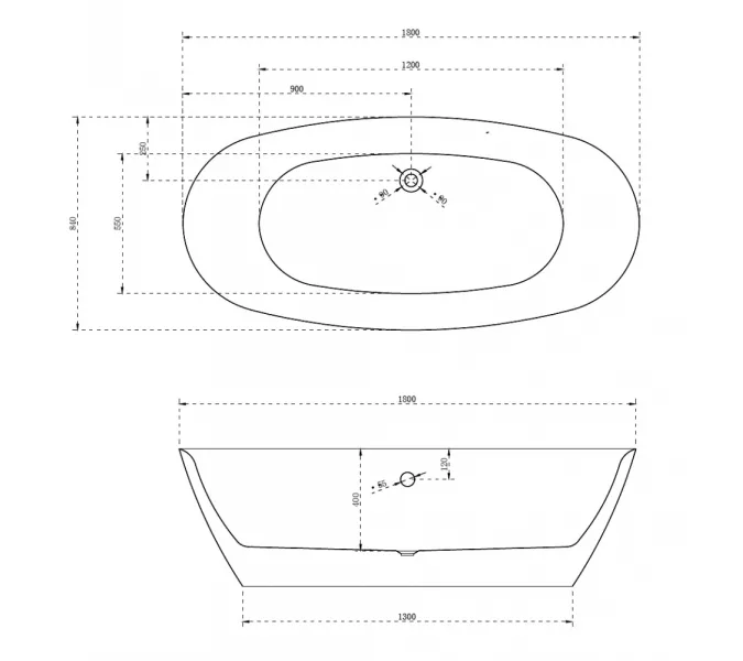 Акриловая ванна ABBER AB9205 180х84, изображение 11