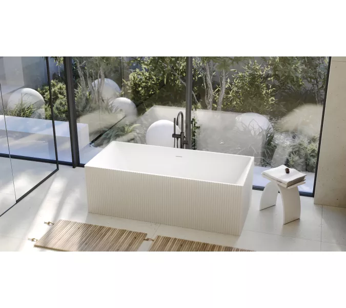 Ванна из искусственного камня ABBER Stein AS9602 белая матовая 170*75, изображение 8