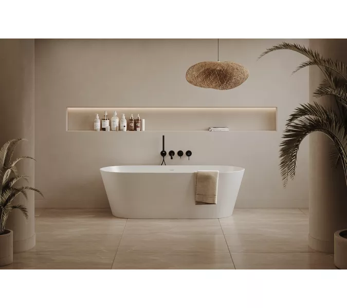 Ванна из искусственного камня ABBER Stein AS9622 белая матовая 165*70, изображение 11