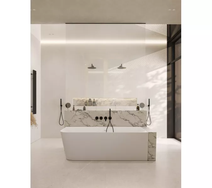 Ванна из искусственного камня ABBER Stein AS9621-1.7 L/R белая матовая 170х75, Ориентация: правая, изображение 9