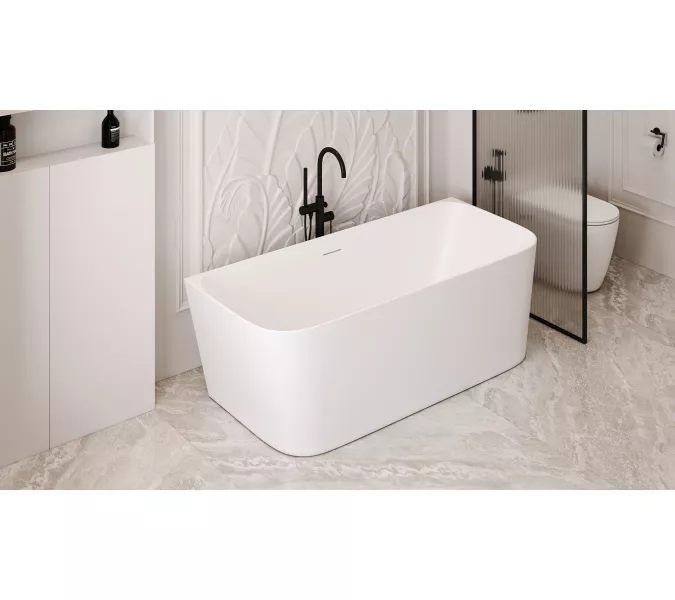 Ванна из искусственного камня ABBER Stein AS9617 белая матовая 170*75, изображение 9