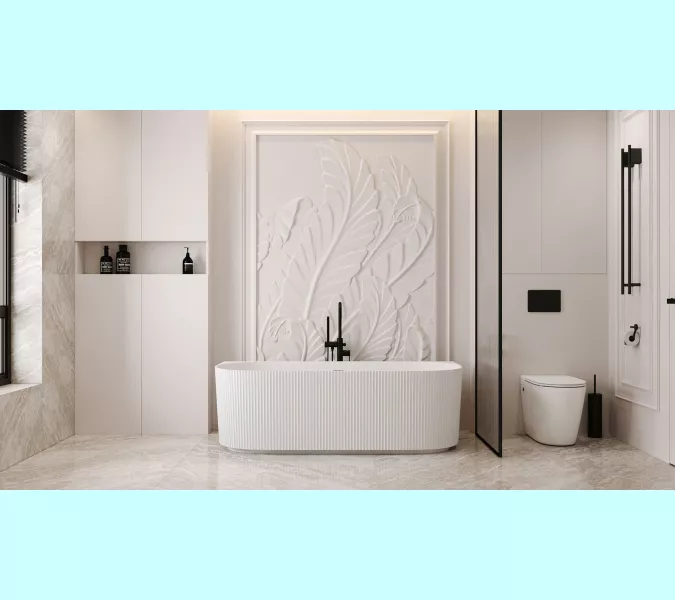 Ванна из искусственного камня ABBER Stein AS9630 белая матовая 170*75, изображение 11