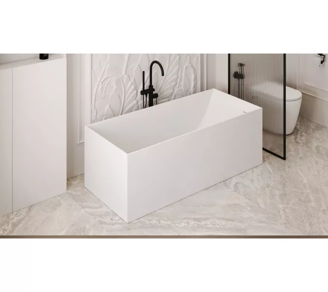 Ванна из искусственного камня ABBER Stein AS9640-1.5 белая матовая, Выбрать размер: 150*70, изображение 13
