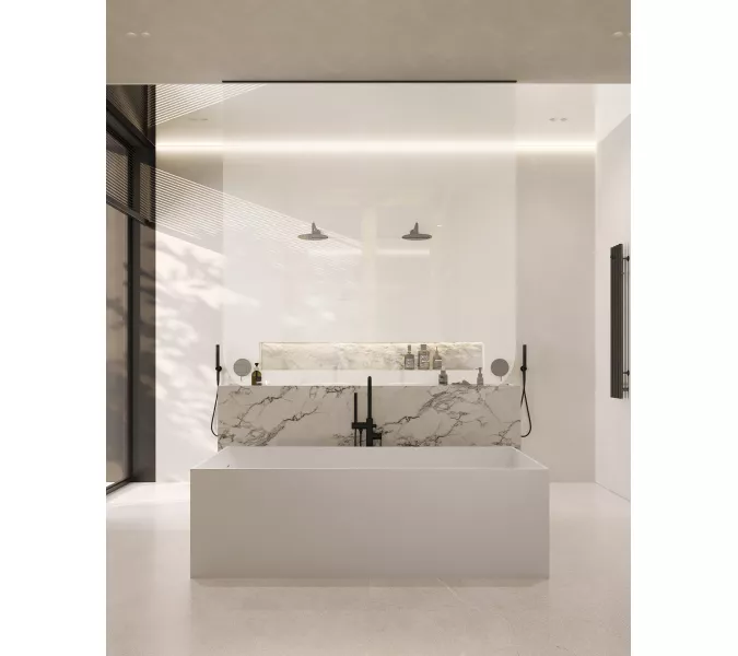 Ванна из искусственного камня ABBER Stein 180х76 белая матовая, изображение 13